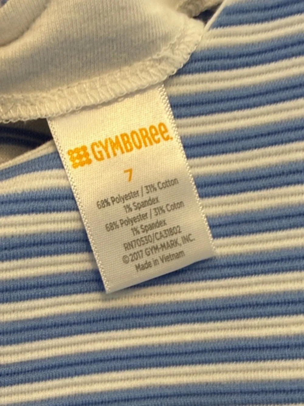 GymbGirls' Blue and White Striped Casual Drop-Waist Dress
